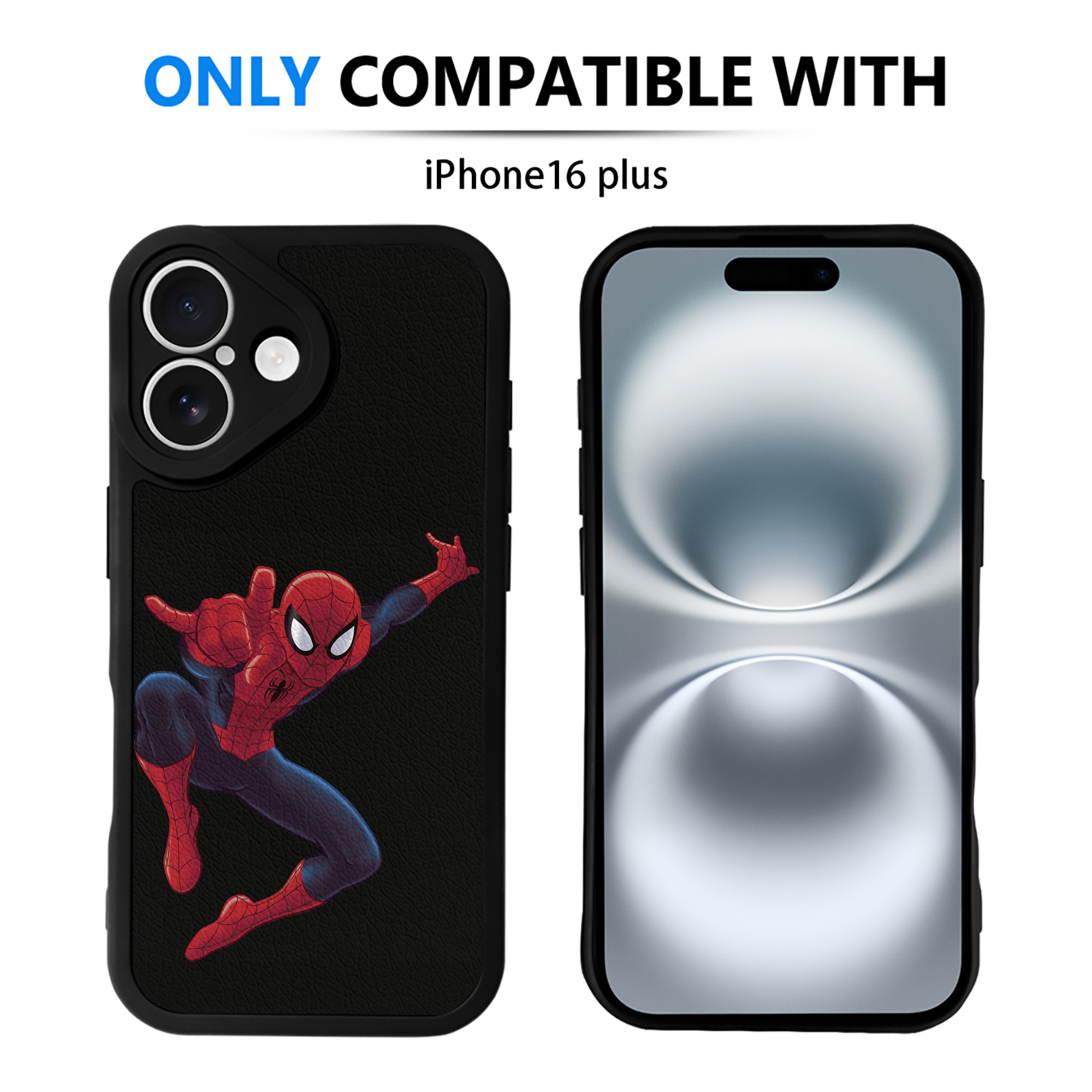 Spider Man スパイダーマン 【iPhone 16シリーズ対応】シリコンスマホケース（レザー調） 材質：シリコン